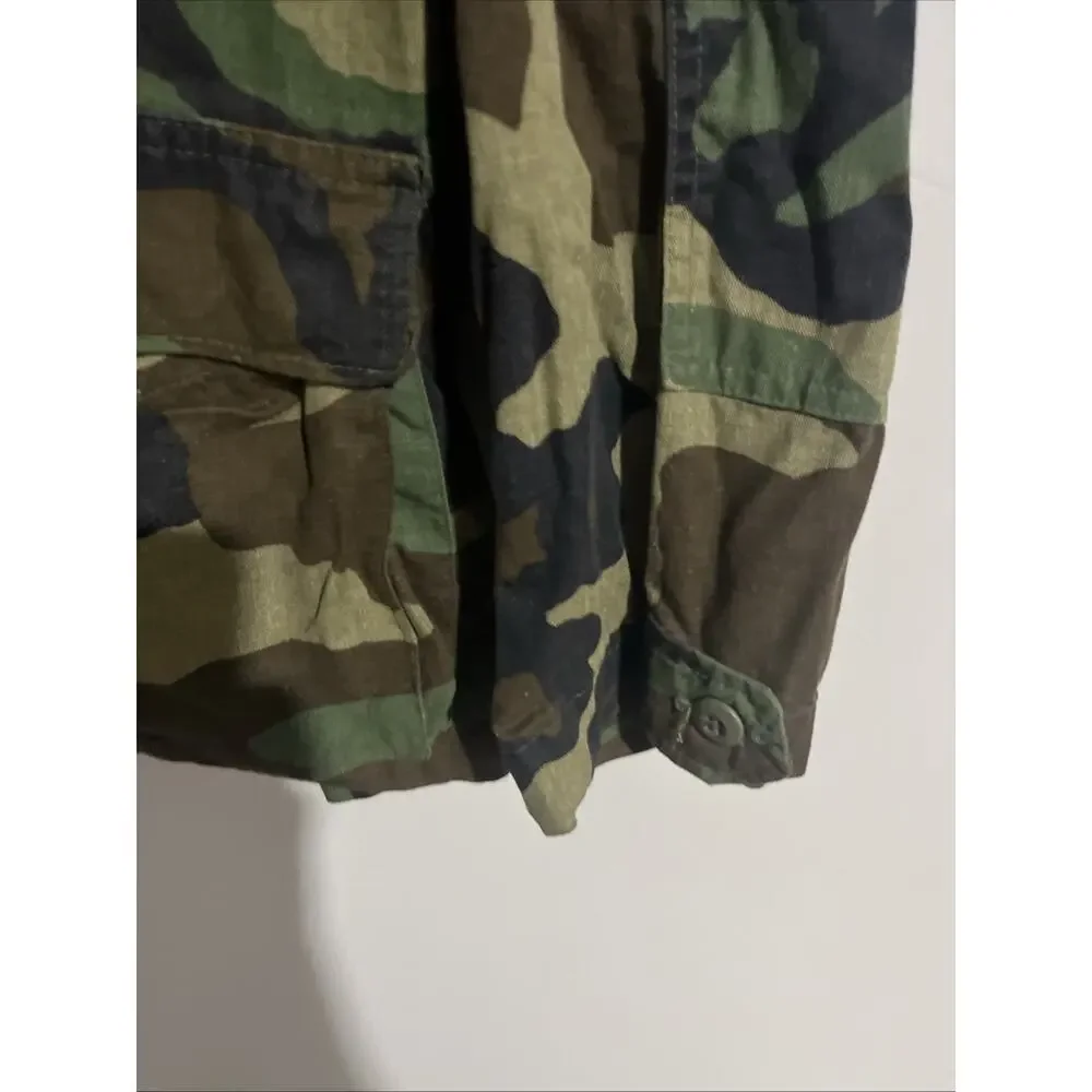 US Military Woodland BDU Combat Coat Jacket Medium Regular Ripstop Selma USA